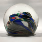 Signed Rollin Karg Art Glass Studio Paperweight Modern Multicolor Design
