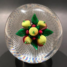 Antique New England Glass Co. NEGC Art Glass Paperweight Fruit Latticino Basket