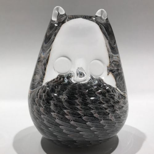 FM Ronneby Sweden Handmade Art Glass Sculpture Owl Figurine