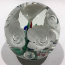 Vintage Monte Dunlavy Art Glass Paperweight Trumpet Flowers Colorful Ground
