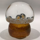 Signed Kosta Boda Goran Warff Art Glass Paperweight Modern Mushroom Design