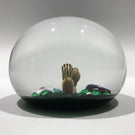 Vintage LE Baccarat Art Glass Paperweight Lampworked Snail with Flowers
