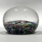 Antique Clichy Miniature Art Glass Paperweight Millefiori Scramble W/ Rose Canes