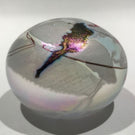 Eric Pedar Brakken Art Glass Paperweight Iridescent Pink Purple Abstract