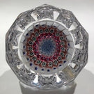 Vintage Whitefriars Fancy Faceted Art Glass Paperweight Concentric Millefiori