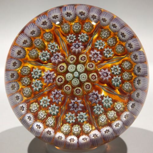 Vintage Perthshire Art Glass Paperweight PP5 Millefiori & Ribbon Twists
