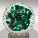 Vintage St Clair? Pink Trumpet Flowers in the Rain Art Glass Paperweight
