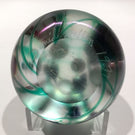 Signed David Lotton Art Glass Paperweight Iridescent Millefiori Vine