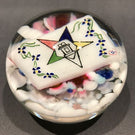 Vintage Degenhart Art Glass Paperweight Hand Paint Order of The Eastern Star