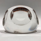 Antique Baccarat Art Glass Paperweight Engraved Amber Flash 1878 World Fair