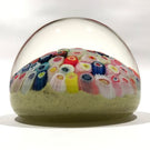 Vintage Strathearn Art Glass Paperweight Closepack Millefiori on Yellow Ground