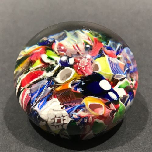 Antique Saint Louis Art Glass Paperweight End of Day Millefiori Scramble