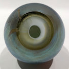 Vintage Vandermark Art Glass Paperweight Iridescent Surface Decorated Flowers
