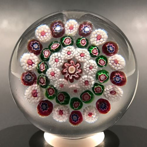 Antique Baccarat Miniature Art Glass Paperweight Complex Concentric Millefiori