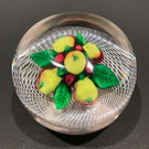 Antique New England Glass Co. NEGC Art Glass Paperweight Fruit Latticino Basket