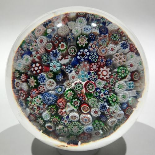 Huge Antique Baccarat Art Glass Paperweight Rare Complex Closepacked Millefiori