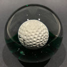 Large Vintage Elwood Ind Art Glass Sulphide Paperweight Golf Ball Green Ground