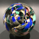 Signed Rollin Karg Art Glass Studio Paperweight Modern Multicolor Design