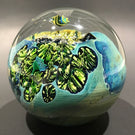 Signed Josh Simpson Art Glass Paperweight Complex Inhabited Planet