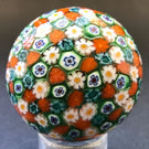 Vintage Antica Murrrina Art Glass Paperweight Closepack Murano Millefiori