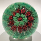 Vintage Murano Fratelli Toso Art Glass Paperweight Shamrock Grape Canes