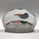 Antique New England Glass Co. NEGC Glass Paperweight Lampworked Pink Pompon Flower Basket