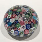 Miniature Antique Clichy Art Glass Paperweight Close Packed Millefiori in Staves