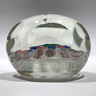 Early Chinese Art Glass Faceted Paperweight Millefiori Nosegay Bouquet