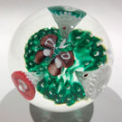 Vintage Murano Fratelli Toso Art Glass Paperweight Millefiori Butterfly Flowers