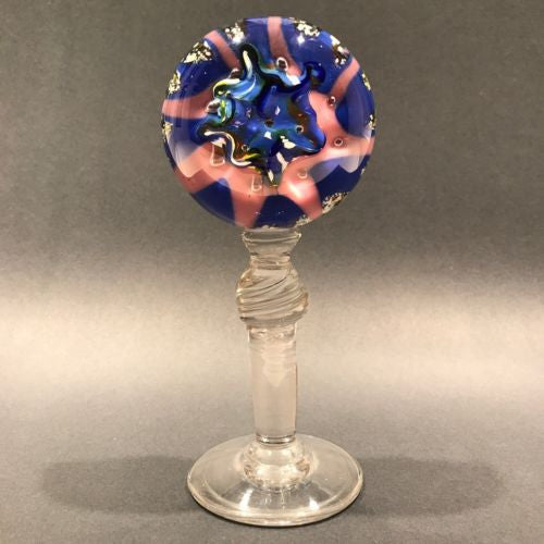 Antique Val St Lambert Art Glass Pedestal Paperweight Mantel Ornament