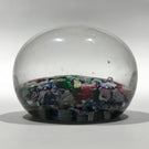 Antique Clichy Miniature Art Glass Paperweight Millefiori Scramble W/ Rose Canes