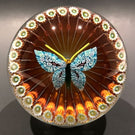 Vintage William Manson Art Glass Paperweight Millefiori Butterfly Stave Basket