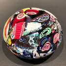 Huge Vintage Murano Art Glass Paperweight Millefiori End of Day Scramble