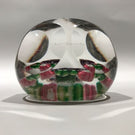 Antique Clichy Faceted Art Glass Paperweight Concentric Millefiori w/ 12 Roses