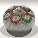 Antique Baccarat Art Glass Paperweight Millefiori Garland on Upset Muslin Lace