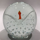 Vintage Gentile Art Glass Frit Paperweight Goose in Flight with Control Bubbles