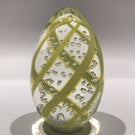 Vintage Murano Art Glass Paperweight Yellow Streamer Easter Egg