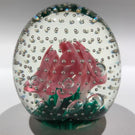 Vintage St Clair? Pink Trumpet Flowers in the Rain Art Glass Paperweight