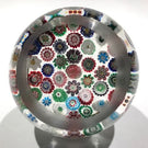 Huge Antique Clichy Art Glass Paperweight Spaced Complex Millefiori w/ Roses
