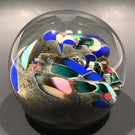 Signed Rollin Karg Art Glass Studio Paperweight Modern Multicolor Design