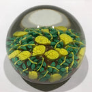 Murano Fratelli Toso Art Glass Paperweight Figural Leaf & Lemon Millefiori