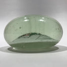 Antique Chinese Painted White Ground Art Glass Paperweight Cricket in Foliage