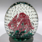 Vintage St Clair? Pink Trumpet Flowers in the Rain Art Glass Paperweight