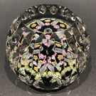 Vintage Whitefriars Multifaceted Art Glass Paperweight Millefiori & Latticino