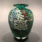 Signed Peter Raos Art Glass Paperweight Millefiori Bud Vase Monet Spring Garden