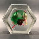 Vintage Chinese Art Glass Paperweight Painted Sulphide Birds in a Tree