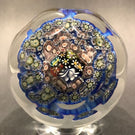 Vintage Murano Faceted Egg Art Glass Paperweight with Complex Millefiori