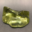 Early American? Green Slag Glass Glass Paperweight Molded Rock Mountain