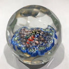 Vintage Murano Faceted Egg Art Glass Paperweight with Complex Millefiori