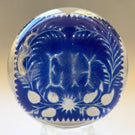 Huge Antique Val Saint Lambert Art Glass Paperweight Encased Cut Glass Plaque